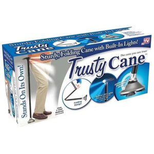 Trusty Cane - Sturdy Folding Walking Triple Head With Built in Lights - Fordable Walking Stick - Image 3