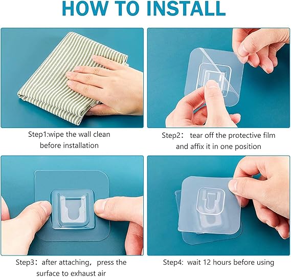 Transparent Double Sided Adhesive Hooks for Bathroom Kitchen Office Hanging - Image 3