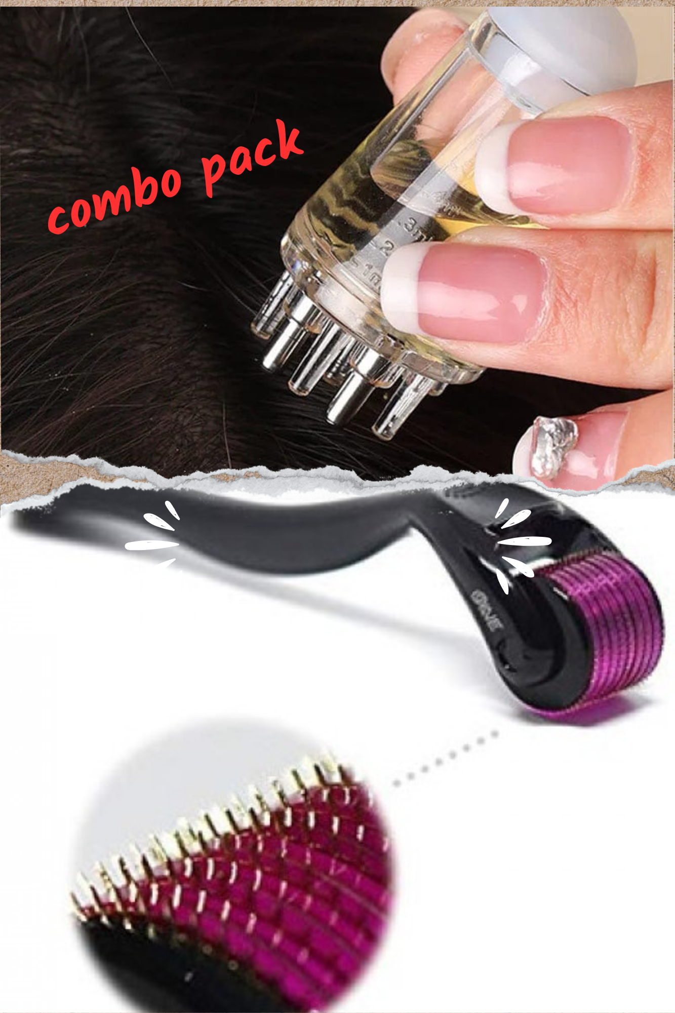Comb pack Scalp Root Hair Oil Applicator | Derma Roller