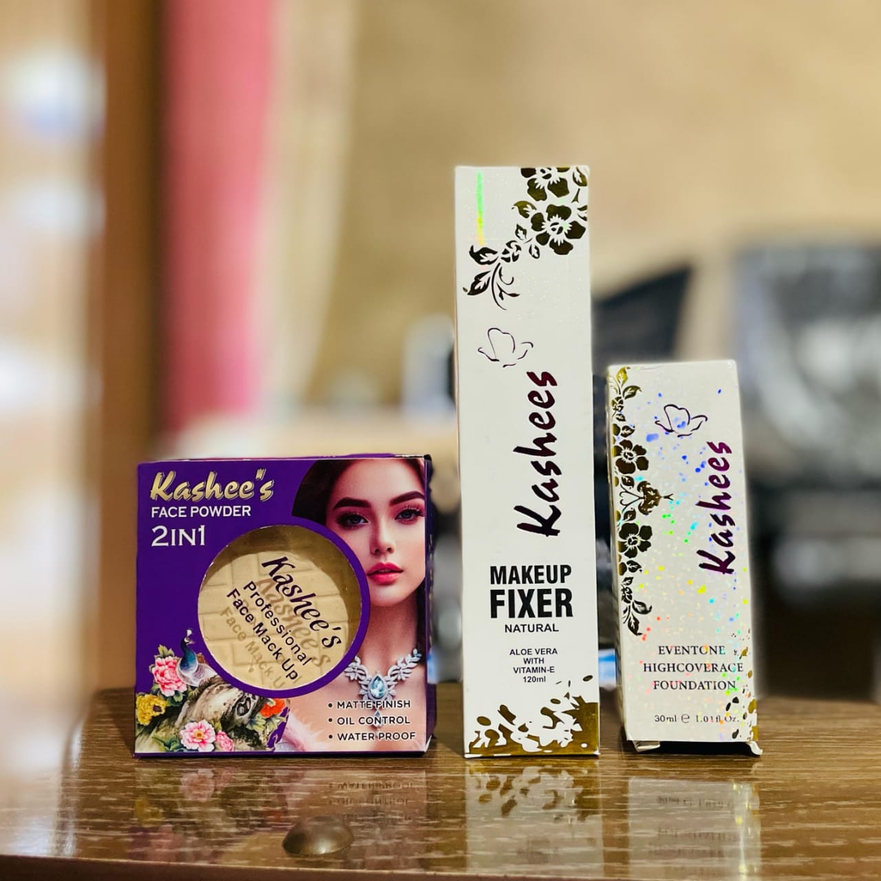3 in 1 Kashee's Deal, Foundation, Compact Powder, & Fixer (random shades)