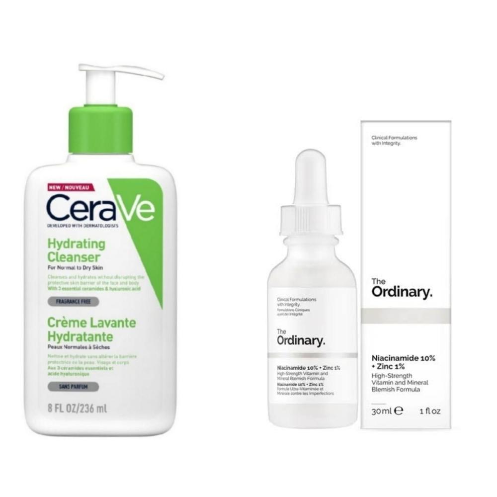 Pack of 2 CeraVe Hydrating Cleanser 236 ml + Niacinamide Serum 30ml Deal | Perfect Deal CeraVe Hydrating Cleanser & Niacinamide Serum - Image 2