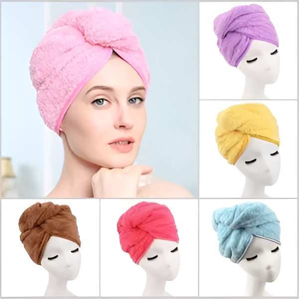 Dry Hair Cap Super Absorbent Quick-drying Shower Towel (Random color) - Image 4