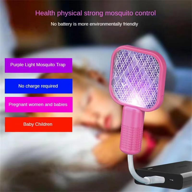Mini USB Rechargeable Mosquito Racket with UV Light – Portable Electric Bug Zapper & Fly Swatter for Indoor/Outdoor Use, Home, Office, Travel & Camping - Image 6