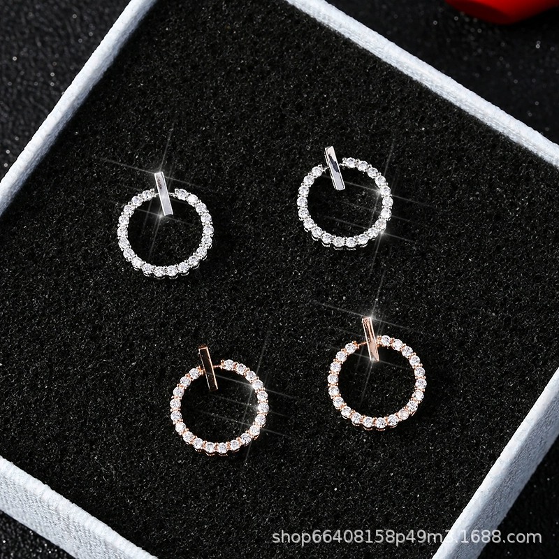 ZVT-168 Circle Zircon Korean Earrings – Elegant Fashion Jewellery, Stylish Accessory for Women - Image 4