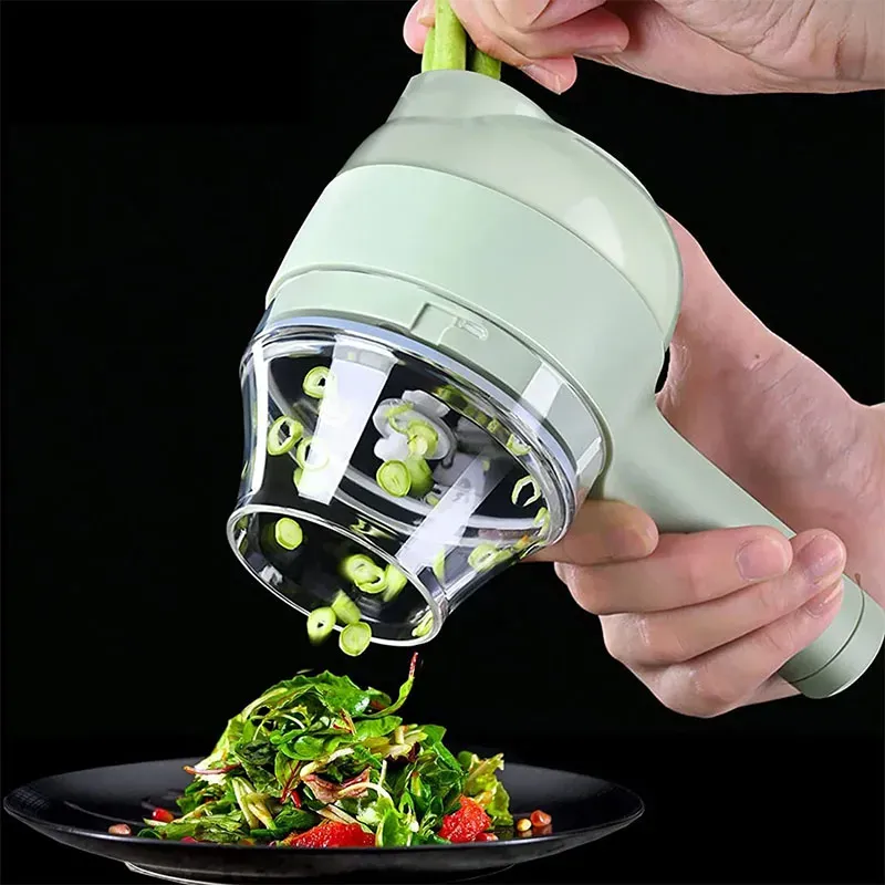 Rechargeable 4 In 1 Electric Vegetable Cutter With Multi-Function Slicer, Chopper, Grinder And Peeler For Fast Kitchen Preparation (Random Color) - Image 2