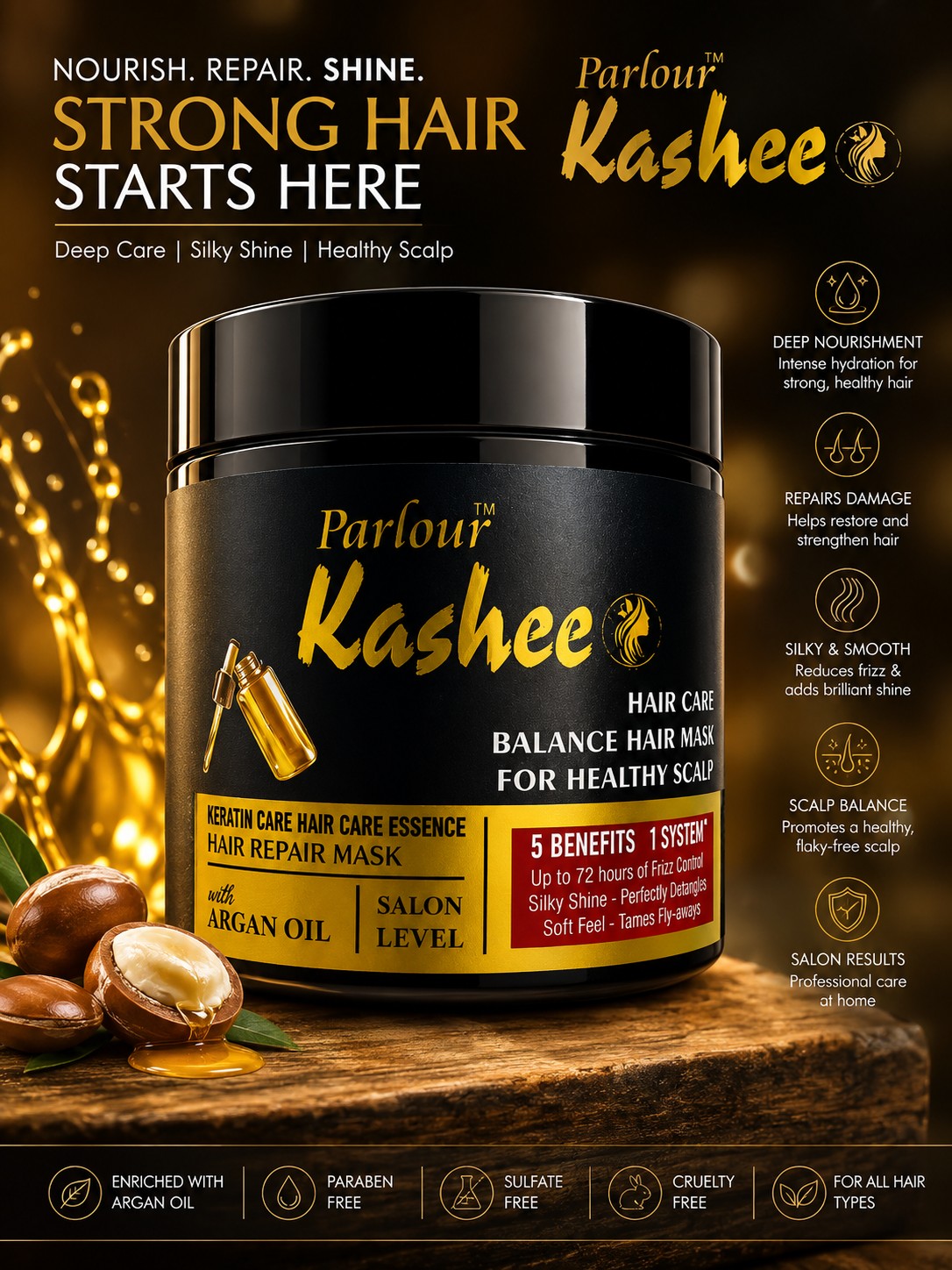 Kashee's 7 In 1 Foundation, Fixer, Face Powder, Loose Powder, Hair Mask, Face Mask And Paint Stick Deal, Pack Of 7