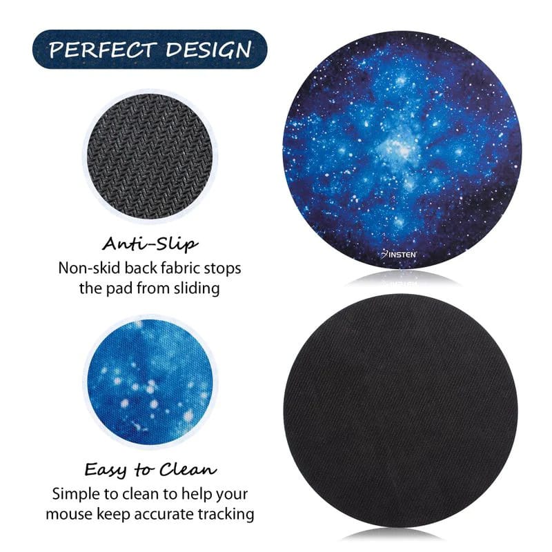 G7 Stitched Round Mouse Pad – Galaxy Design | 250×250×2mm - Image 2
