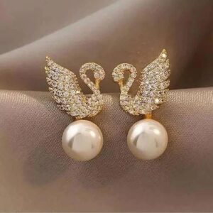 ZJE-911 Swan Pearl Earrings – Elegant Korean Style Jewellery , Stylish Accessory for Women