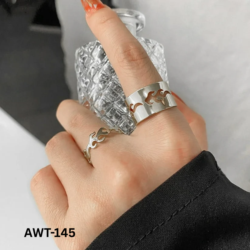 AWT-145 Fire Couple Rings Matching Design Stylish Look And Comfortable Wear For Couples - Image 3