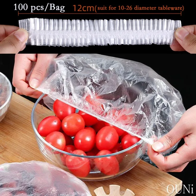 100pc Disposable Cling Film Cover Household Refrigerator Food Fruit Preservation Cover Dust-proof Plastic Fresh-keeping Cover - Image 2