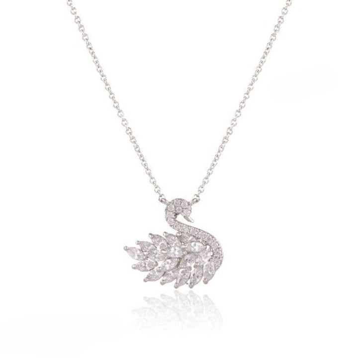 Swan Zircon Necklace - Jewelry Product Designed For Personal Style And Daily Fashion Routine - Image 2