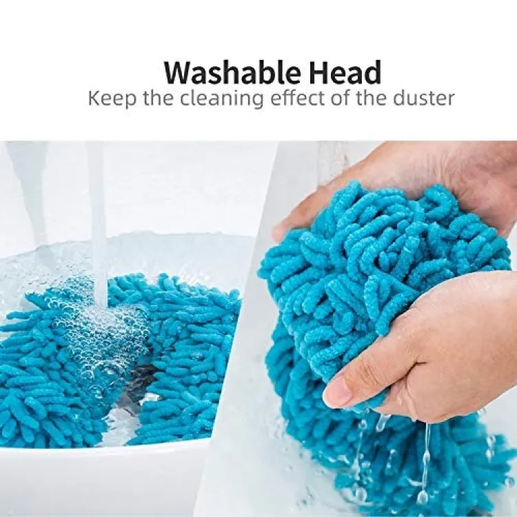 Flexible Micro Fiber Duster With Telescopic Stainless Steel Handle for Fan Cleaning Specially( random color ) - Image 2
