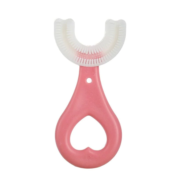 360° U-Shaped Baby Toothbrush | Soft Silicone Kids Oral Care & Teether Brush (Random Color) - Image 2