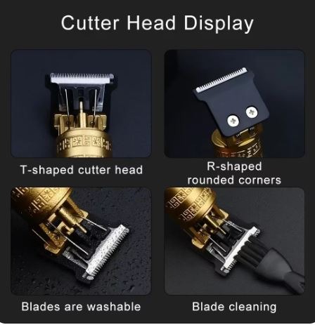 T9 Trimmer - Vintage T9 Gold Hair Trimmer - Premium Body Dragon Shape T9 Hair Trimmer Plastic Body - Image 4