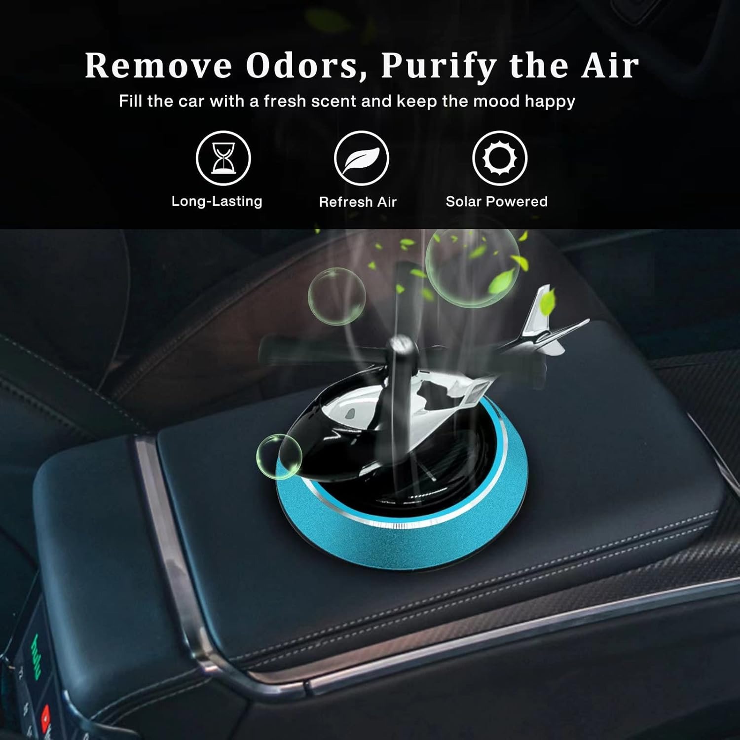 Solar Powered Car Aroma Diffuser – Helicopter Design Air Freshener Perfume for Dashboard - Image 4