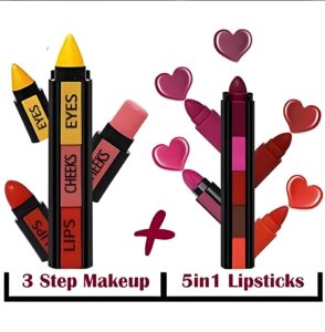 8 in 1 Makeup Deal – 5 in 1 lipstick – 3 in 1 Lip Pen