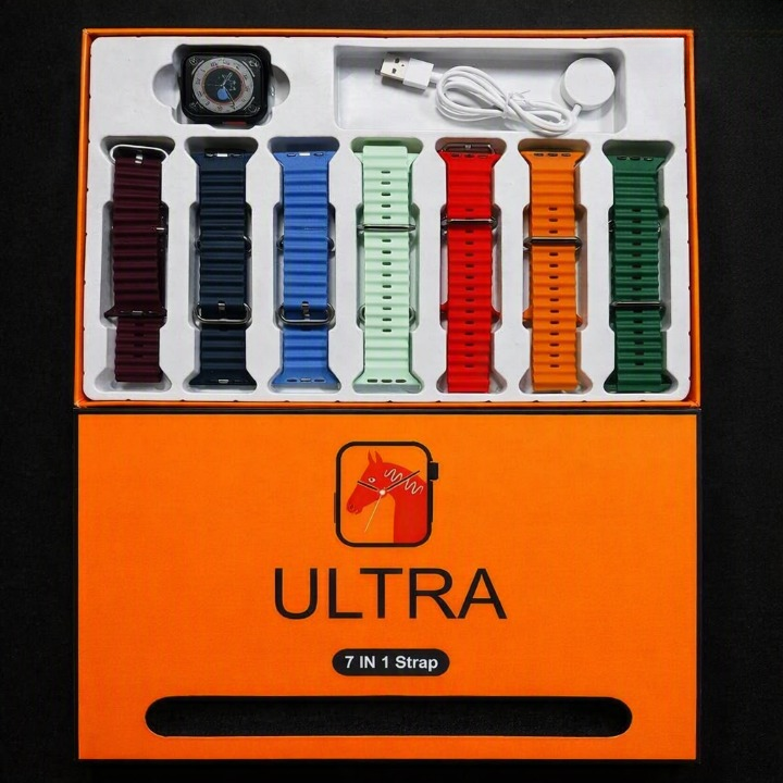 7-in-1 Ultra 3 Smart Watch with 7 Colorful Straps - Image 4