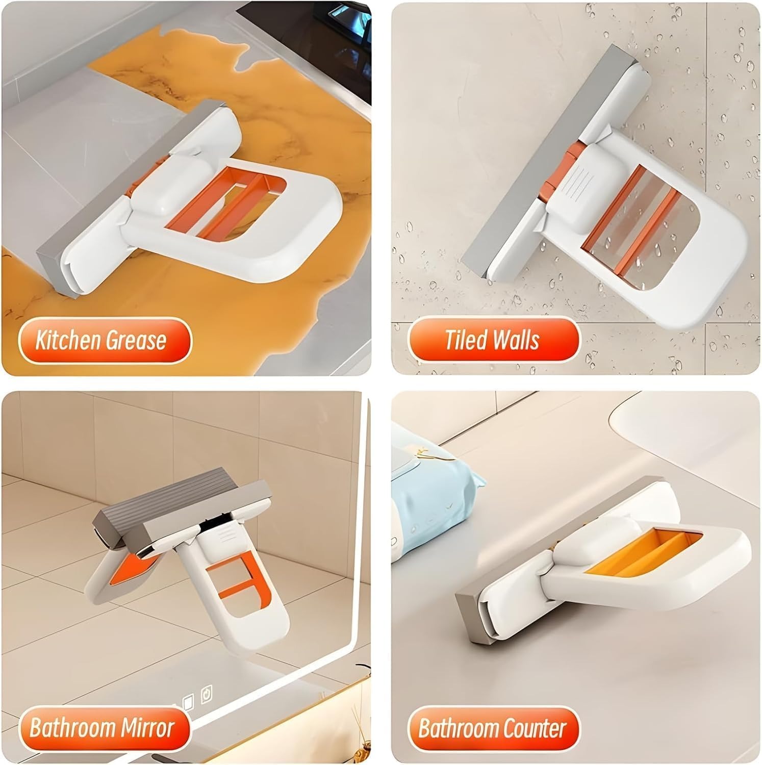 Foldable Desktop Mini Sponge Mop | Portable Wet & Dry Cleaning | Self‑Squeezing Mop for Kitchen, Bathroom, Car & Glass - Image 2