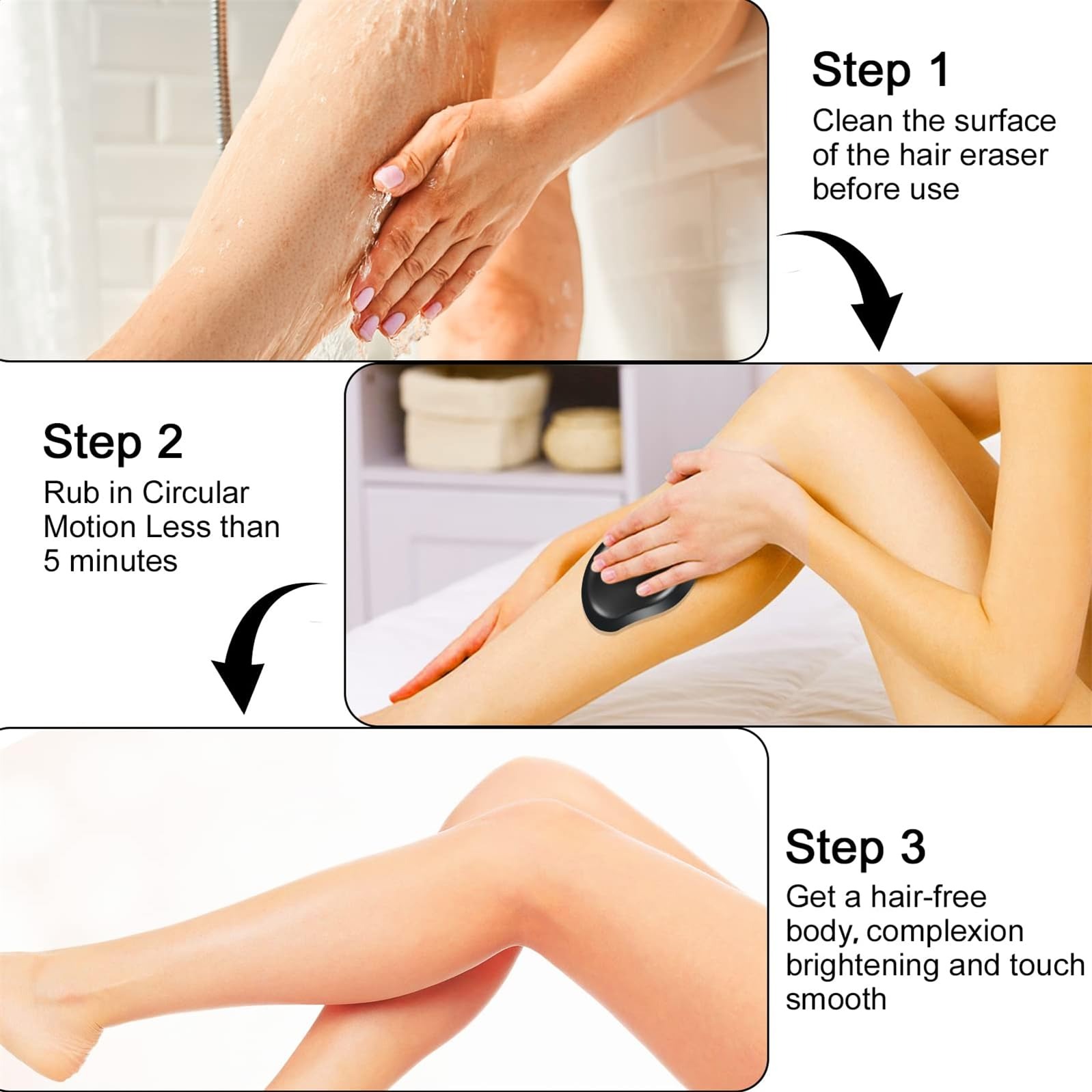 Crystal Hair Remover Easy Smooth Skin Solution For Effortless Hair Removal And Gentle Exfoliation (Random Colors) - Image 3