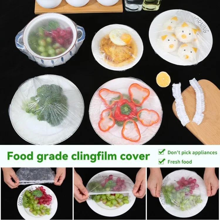 100pc Disposable Cling Film Cover Household Refrigerator Food Fruit Preservation Cover Dust-proof Plastic Fresh-keeping Cover - Image 3