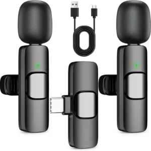 K11 Dual Wireless Lavalier Microphone for iPhone & Android – Dual Clip-On Bluetooth Mic, 2-Person Wireless Microphone with Reverb, Noise Reduction, Clear Sound for TikTok, YouTube, Vlogging, Podcast & Interviews