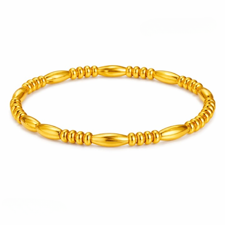 Filled Dots Bambo Korean Bangle - Jewelry Product Designed For Wrist Wear And Daily Ornament Routine (SKU: QRT-202) - Image 2