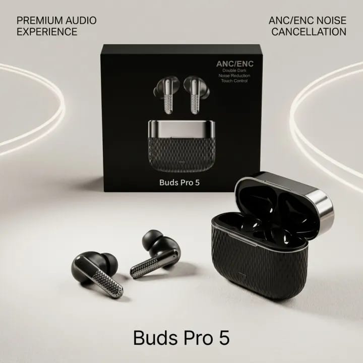 Buds Pro 5 High Quality Earbuds - Audio Device Designed For Sound Playback And Daily Listening Routine - Image 3