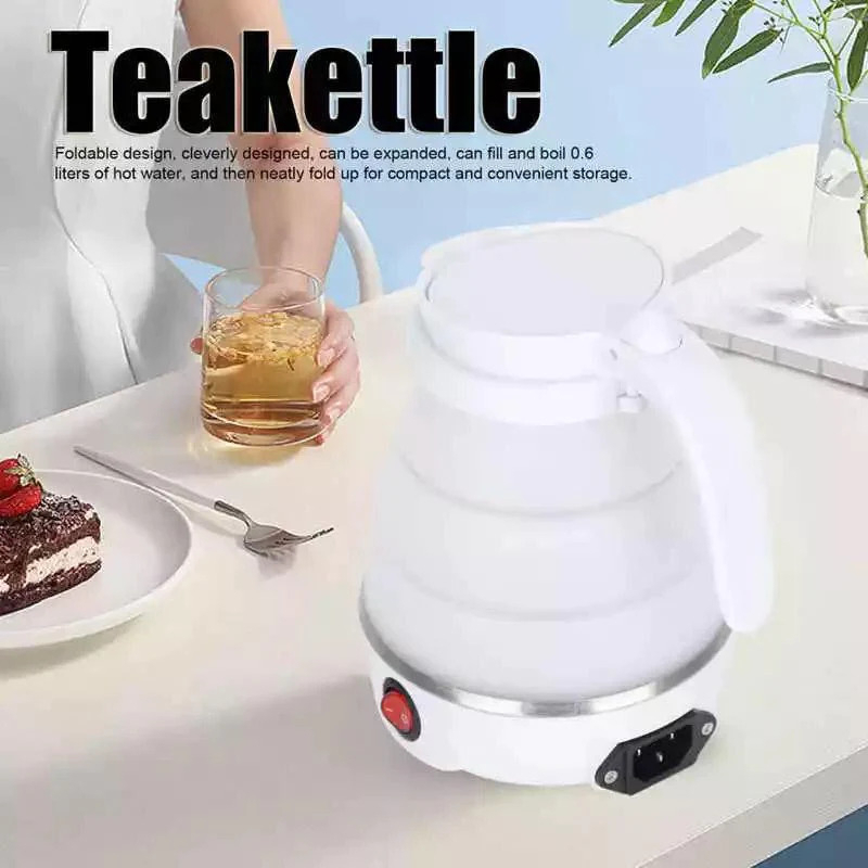 Fast Water Boiling 600 ml Portable Kettle Travel Kettle Foods Boils Quickly Silicone Small Collapsible Foldable Electric Sports Bottle ( Random Color ) - Image 3