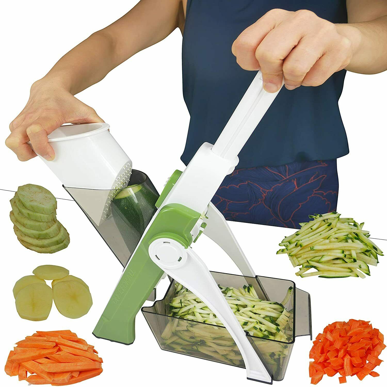 4 In 1 Vegetable Cutter Chopper Adjustable Multi-function Cutter Vertical Vegetable Cutter Kitchen Shredder Grater Artifact(random color ) - Image 3