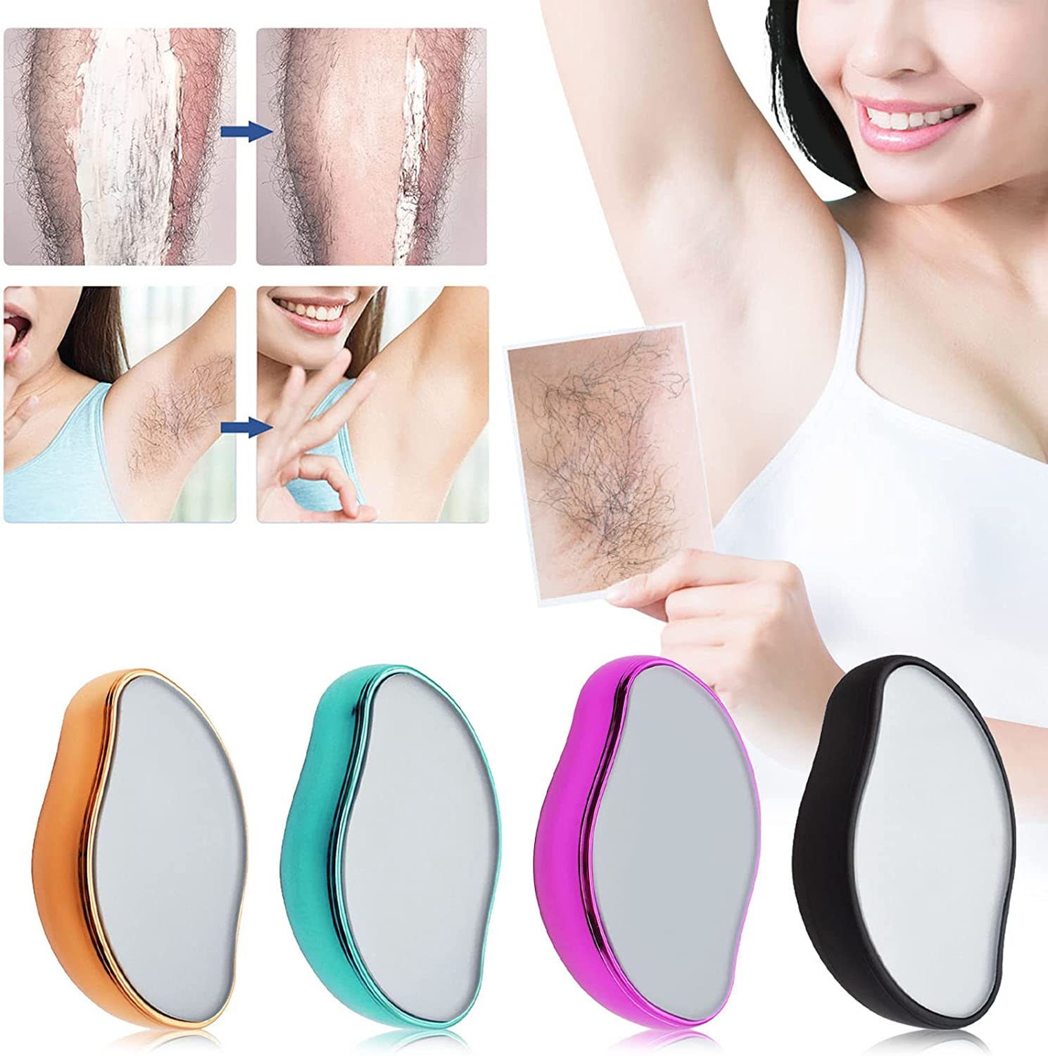 Bleame Crystal Hair Eraser – Painless Exfoliation Hair Removal Tool For Arms Legs Back – Apply To Any Part Of The Body – China (random Color)Without Box - Image 4