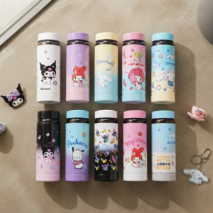 Premium Cartoon Print Stainless Steel Water Bottle – Double-Wall Vacuum Insulated Cute Character Flask - Random Color