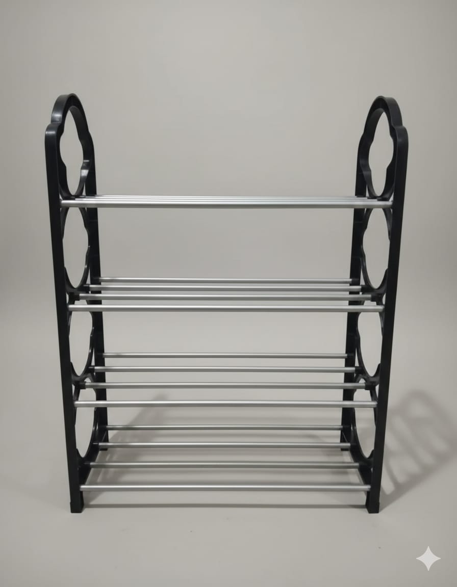 4 Layer Multipurpose Metal Shelf Rack 🗄️ | Space Saving Storage Organizer for Kitchen, Living & Study Room ✨ - Image 3
