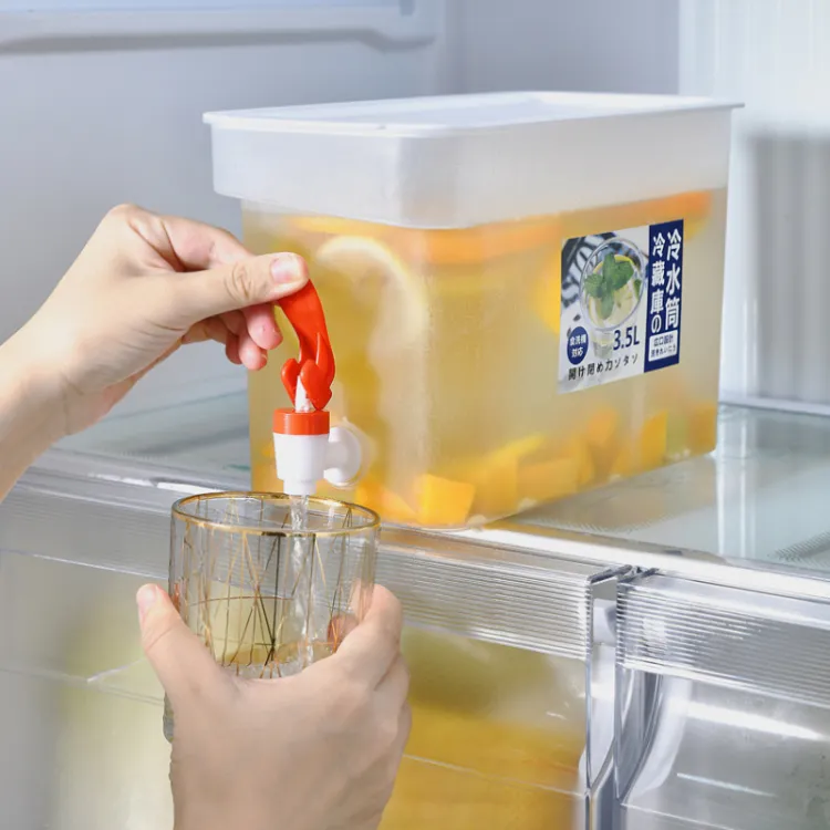 3.5Ltr Cooler Water Bottle Container For Kitchen SPACE-SAVING Cold Kettle with Faucet
