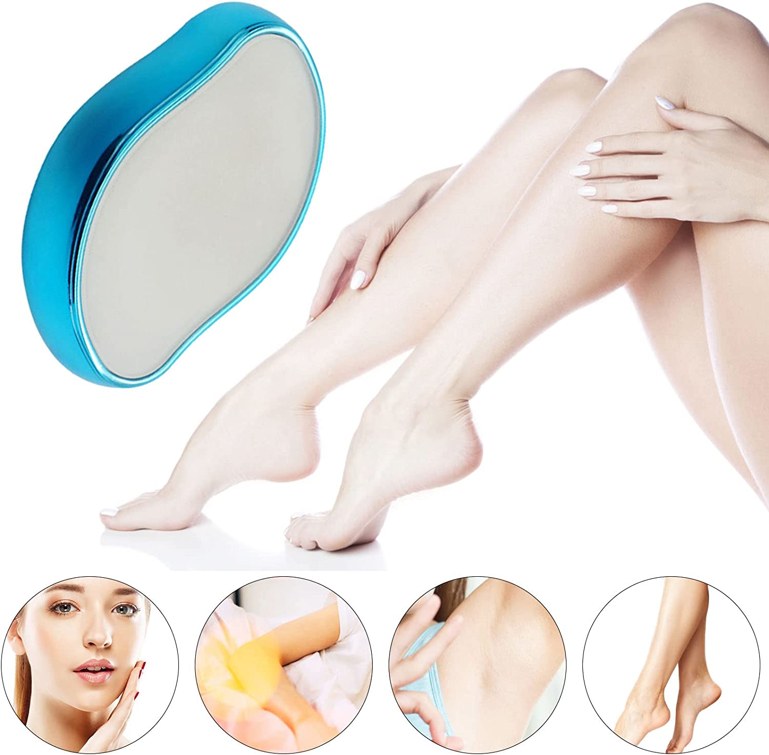 Bleame Crystal Hair Eraser – Painless Exfoliation Hair Removal Tool For Arms Legs Back – Apply To Any Part Of The Body – China (random Color)Without Box - Image 3