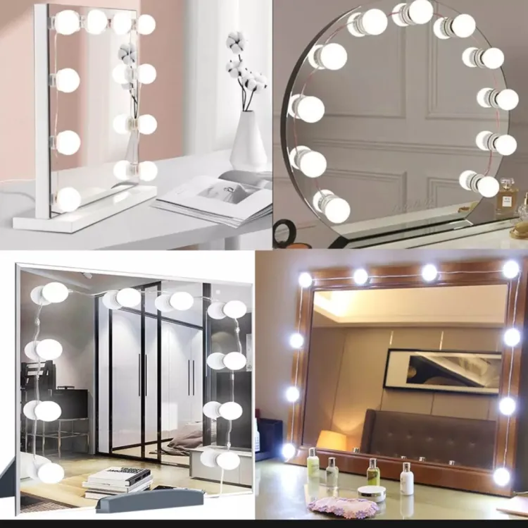 Vanity Mirror Fill 10Pc Light Bulb | Changeable Luminance 3 Colors LED USB String Dimmable Vanity Light - Image 3