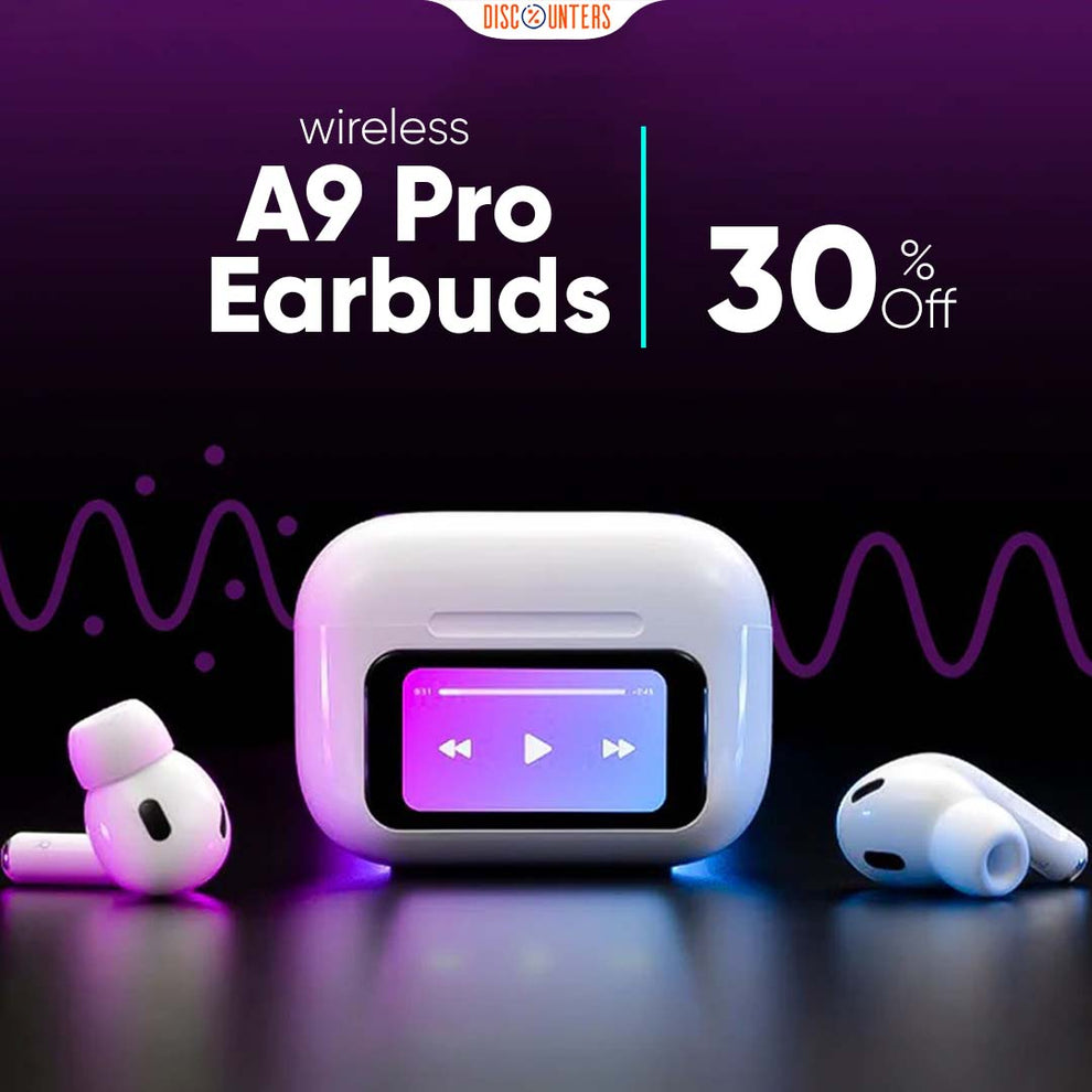 A9 Pro Wireless Earbuds – Smart Touch Screen Display, Bluetooth 5.3 & ANC Noise Cancellation - Black - Image 5