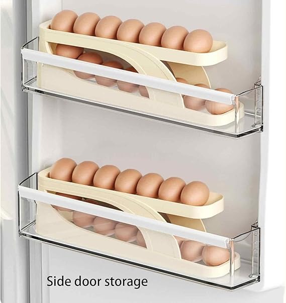 15 Egg Storage Box Rolling Design Space Saving PP Refrigerator Organizer Multi Layer Egg Holder| Random Colour - Image 2