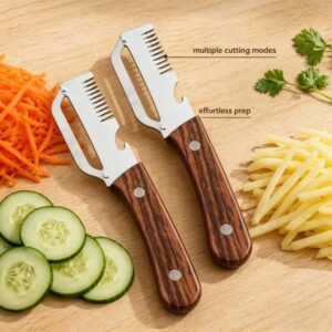 1 PCs Multi-Functional Knife Peelers For Kitchen Stainless Steel Multi-function Kitchen Peeler with Wooden Handle
