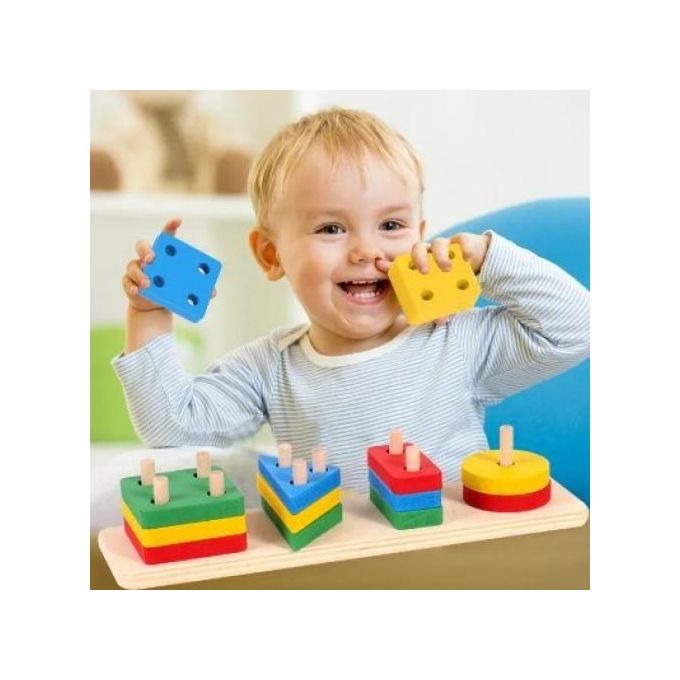 Lewo Wooden Puzzle Toddler Toys Shapes - Image 3