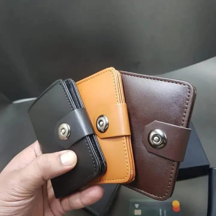 Boy's Leather Wallet Black Mustard Brown Snap Closure Compact Bifold Wallet for Kids & Teens - Image 4