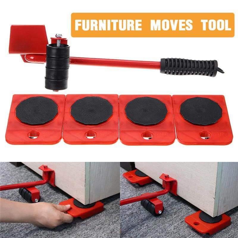 (5 in 1) Heavy Furniture Moving Tool Transport Lifter Shifter Moving Kit Slider Remover Rolling Wheel Corner Mover Set - Image 2