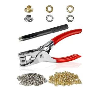 Hand Press Button Plier – Heavy Duty Metal Body with 50 Snap Buttons | Manual Fastener Tool for Tailoring - With Lock