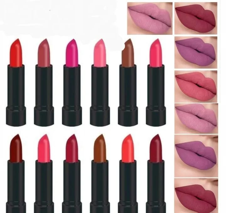 12 Pcs High Pigmented Matte Lipstick Set – Long Lasting Smooth Texture Lip Color Collection For Bold And Beautiful Looks - Image 3
