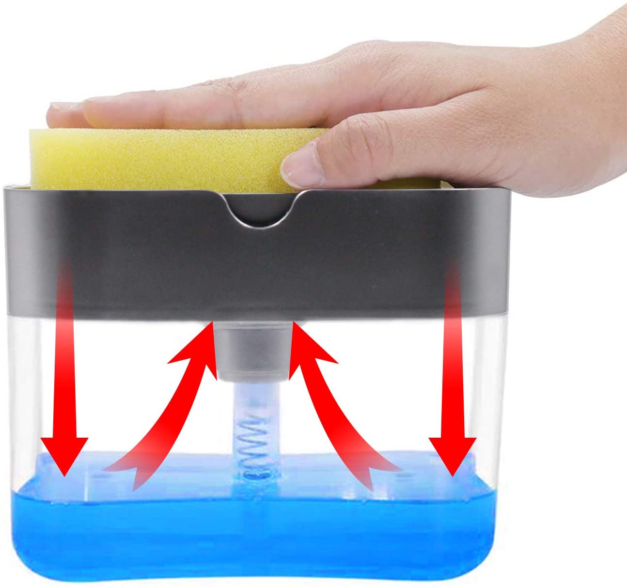 2-in-1 Multi-function Dishwashing Liquid Box Soap Pump Dispenser For Dish Soap And (without sponge) - Each - Image 4