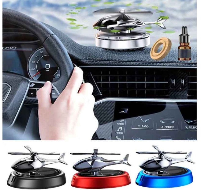 Solar Powered Car Aroma Diffuser – Helicopter Design Air Freshener Perfume for Dashboard