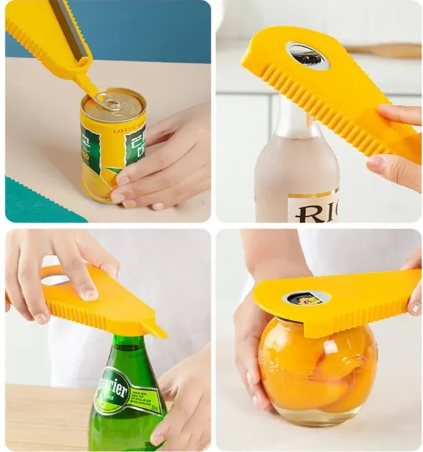 Creative Multi-Function Bottle Opener Jar Opener Twist Grip Lid Opener Kitchen Tool Random Colour 1PC - Image 3