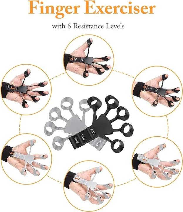 Adjustable Finger Strengthener Hand Grip Trainer – 13LB to 21LB Resistance, Finger Exerciser for Guitar, Fitness & Rehab - Image 2
