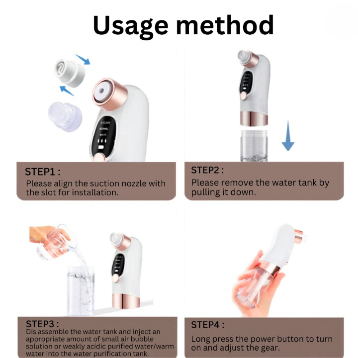 Hydra Facial Blackhead & Whitehead Remover O-Clean Deep Pore Purifying Micro-Bubble Device - Image 2