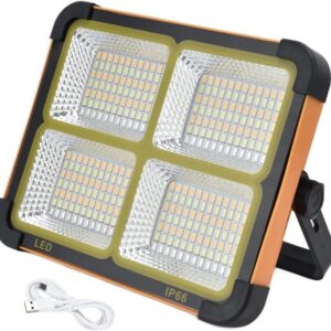 Portable 300W Solar Powered LED Work Light IP66 Waterproof