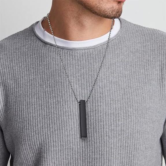 Boys Bar Necklace Pack Of 2 Materials Stainless Steel - Image 2